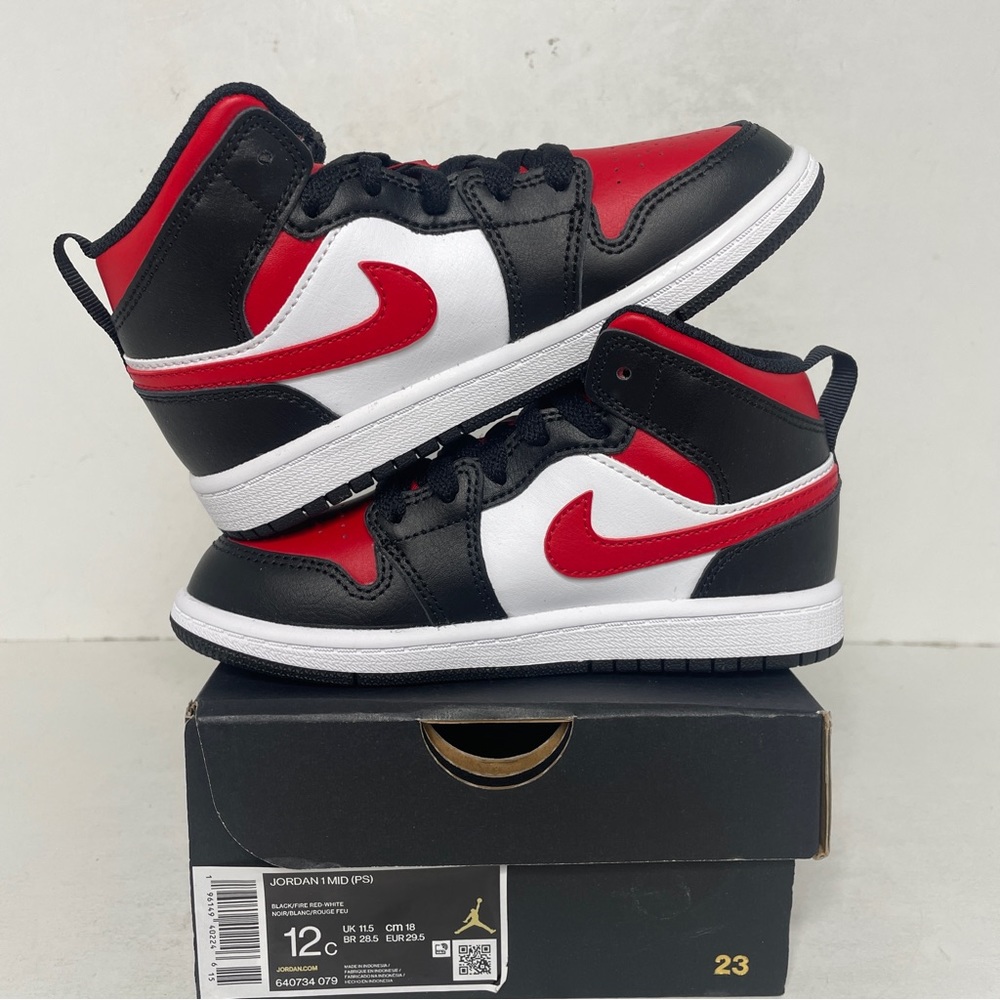 Nike Air Jordan 1 Retro Mid PS “Bred Toe” 2022 - Picture 3 of 4